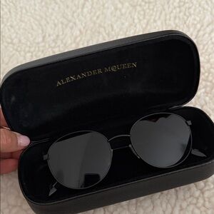 Alexander McQueen Black Round Sunglasses